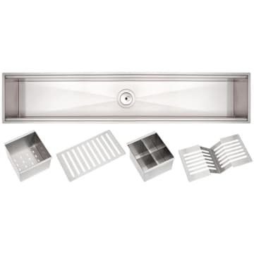 Canal Organizador Tramontina Aço Inox Acetinado 90x18cm com Acessórios — Tramontina