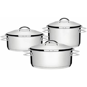 Jogo de Panelas Tramontina Solar 3 Peças Aço Inox Fundo Triplo — Tramontina
