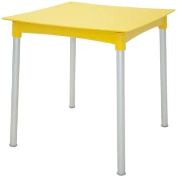 Mesa Laura Tramontina Rattan PP Amarelo Pernas Alumínio — Tramontina