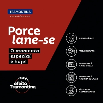 Kit Prato Raso Tramontina Churrasco Rustic em Porcelana 28 cm 4 Peças — Tramontina