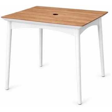 Mesa 4 Lugares Júpiter 70cm em Polipropileno Branco com Impresso Amadeirado Acrilys — Acrilys