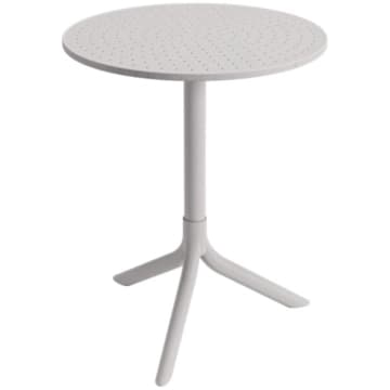 Mesa Redonda Livy Aurah 60x74,5cm Cinza Claro em Polipropileno Plaxmetal — Plaxmetal