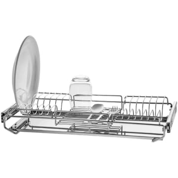 Escorredor de Louças Embutido no Armário 57cm 12 Pratos Bandeja Inox Corrediças Deslizante — Schmitt