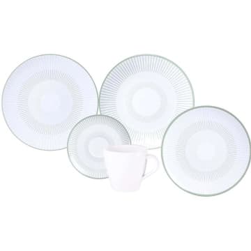 Jogo Aparelho de Jantar 30 Peças Tramontina Lineare Porcelana Decorada Servir Mesa Posta — Tramontina