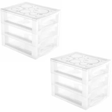 Kit 2 Gaveteiros Plástico 3 Gavetas Ordene 16,5x13x13,5cm Po — Ordene