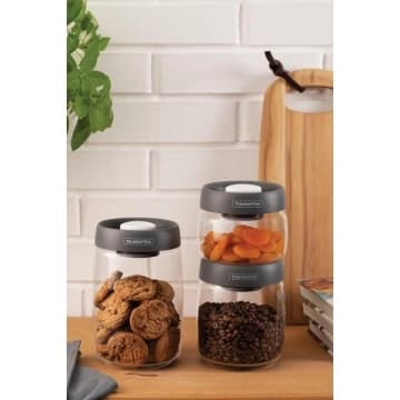 Pote Vidro Tramontina Purezza Tampa Aço Inox 10 cm — Tramontina