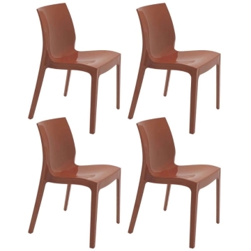 Conjunto 4 Cadeiras Terracota Plástica Tramontina Alice Summ — Tramontina