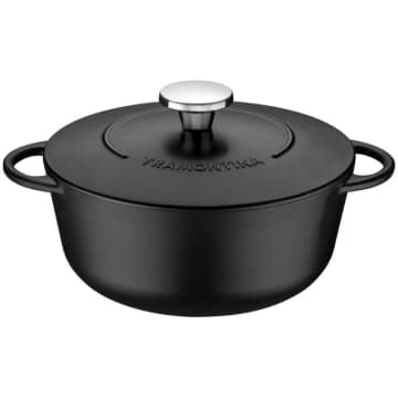 Caçarola Tramontina Trento em Ferro Esmaltado Antiaderente Starflon Excellent 24 cm 4 L — Tramontina