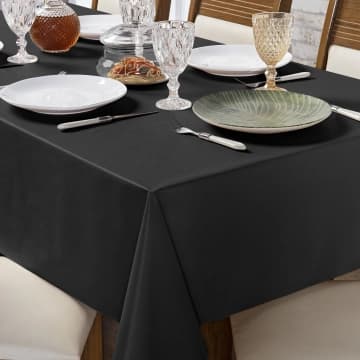 Toalha De Mesa PVC 2,50m x 1,40m Para Mesa 8 Lugares Lisa Térmica Impermeável Fácil de Limpar Preto — Casa Scarpa