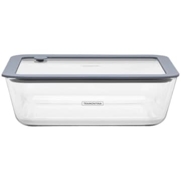 Pote de Vidro Tramontina Vittra Retangular com Tampa Hermética de Silicone 2,6 L — Tramontina