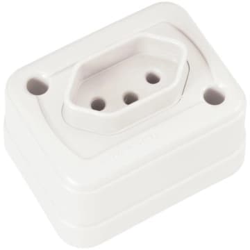 Tomada de Sobrepor 2P+T 10A 250 V Branca — Tramontina