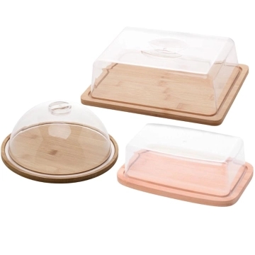 Conjunto Café da Manhã Manteigueira Queijeira Prato Porta Queijo Tampa Plástica Lyor — Lyor
