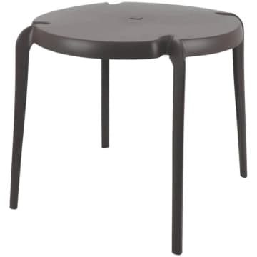 Mesa Plástica Redonda 79x71cm Marrom Tramontina Clarice Quiosque Jardim Área Externa — Tramontina