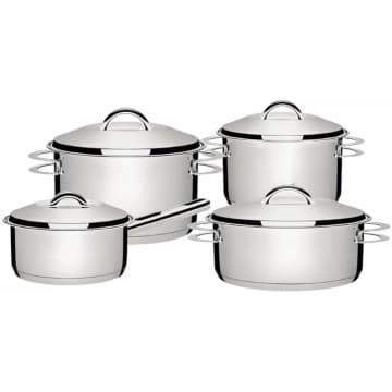 Jogo de Panelas Tramontina Solar 4 Peças Aço Inox Fundo Triplo — Tramontina