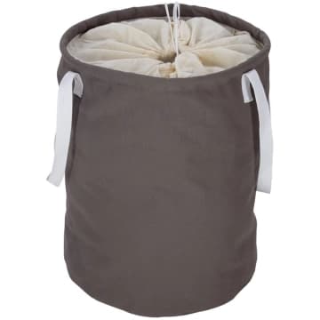 Cesto Organizador Tramontina em Lona Cinza com Fechamento à Corda 35 x 43 cm — Tramontina