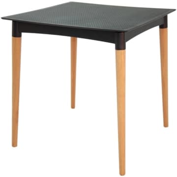 Mesa Tramontina Laura Rattan 70 cm em Polipropileno Preto com Pernas de Madeira — Tramontina