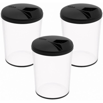 Kit 3 Farinheiras Porta Farofa Plástica com Tampa 400ml Transparente Crippa — Crippa