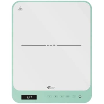 Cooktop de Indução Portátil Fischer 1 Boca Bivolt Touch Screen Verde Pistache — Fischer