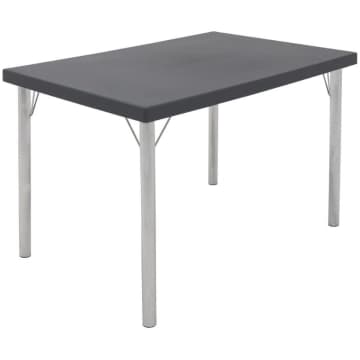 Mesa Tramontina 119 x 79 cm Beta em Polipropileno Grafite com Base em Alumínio Polido — Tramontina