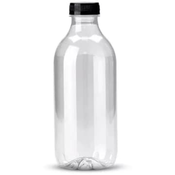 35un Garrafa PET Plástica Transparente com Tampa 900ml G3590 Galvanotek — Galvanotek