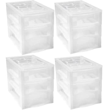 Kit 4 Organizador Médio 3 Gaveteiros Porta Medicamentos Bancada Incolor — Ordene