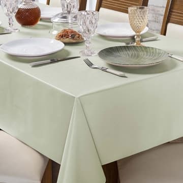 Toalha De Mesa PVC 1,40m x 1,40m Para Mesa 4 Lugares Lisa Térmica Impermeável Fácil de Limpar Bege — Casa Scarpa