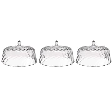 Kit 3 Cúpulas de Plástico 25cm Transparente para Bolos Tortas Doces Pratos Glassy Crippa — Crippa