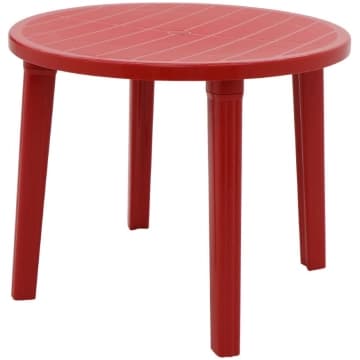 Mesa Tramontina Cassino 90 cm em Polipropileno Vermelho — Tramontina