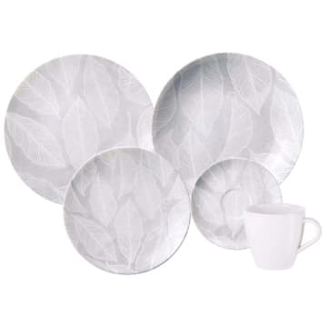 Aparelho de Jantar 20 Peças em Porcelana Decorada Tramontina Arbo Jogo Pratos Xícaras — Tramontina