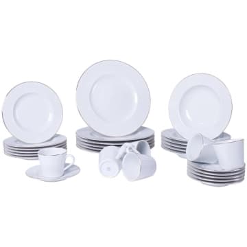 Aparelho de Jantar Tramontina Elisa em Porcelana Decorada 30 Peças — Tramontina