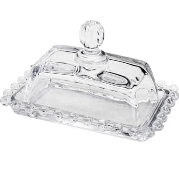 Manteigueira Wolff Pearl com Tampa Porta Manteiga de Cristal — Wolff