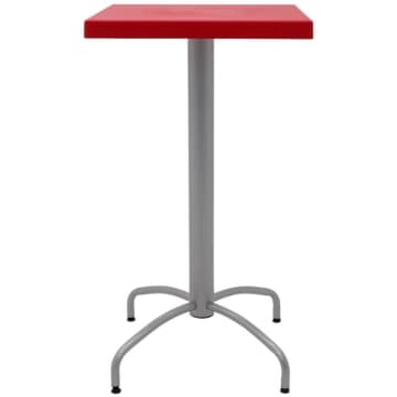 Mesa Quadrada Tramontina Gama 59 cm Alta em Polipropileno Vermelho com Base em Aço Carbono — Tramontina
