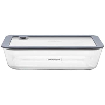 Pote de Vidro Tramontina Vittra Retangular com Tampa Hermética de Silicone 0,7 L — Tramontina