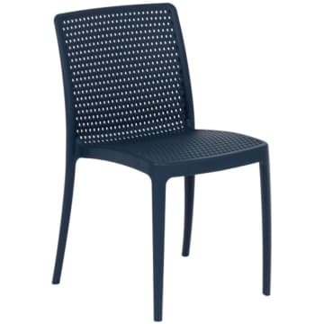 Cadeira Dots Azul Navy Empilhável em Polipropileno — Tramontina