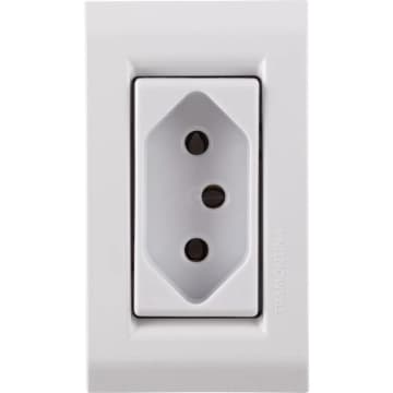 Conjunto para Movel 1 Tomada 2P T 10 A Tramontina Liz Branca — Tramontina