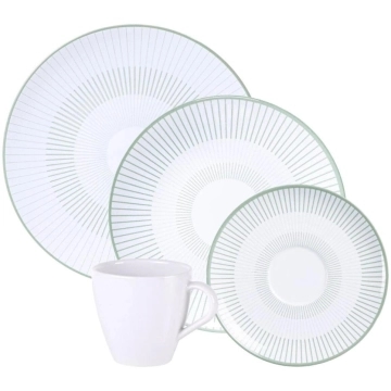 Aparelho de Jantar 24 Peças Tramontina Lineare em Porcelana Decorada Cozinha Servir Mesa Posta — Tramontina