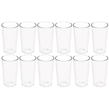 Kit 12 Copos Altos 500ml Plástico Incolor Long Drink Crippa Refeitório Água Suco — Crippa