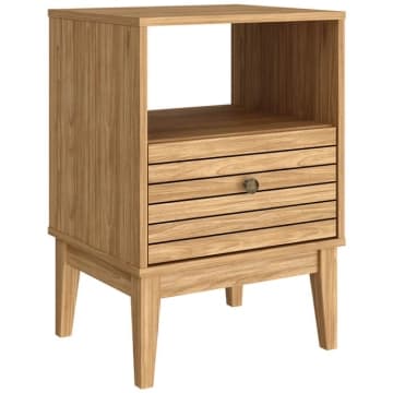 Mesa de Cabeceira com 1 Nicho e 1 Gaveta MDP Mel MB 1041 Movelbento — Movelbento