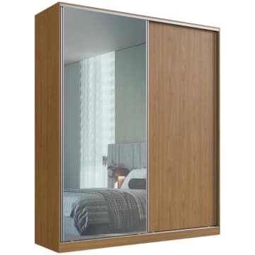 Guarda Roupa 2 Portas Correr Espelho RC2006 Freijó 200x235cm — Emovell