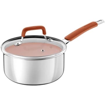 Panela Tramontina Romagna Aço Inox Cerâmico Marfim 16 cm 1,5 L — Tramontina