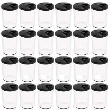 Kit 24 Farinheiras Porta Farofa Temperos 400ml Crippa Preto Restaurantes — Crippa