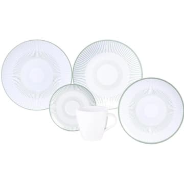 Aparelho de Jantar 20 Peças Tramontina Lineare Porcelana Decorada Mesa Posta — Tramontina