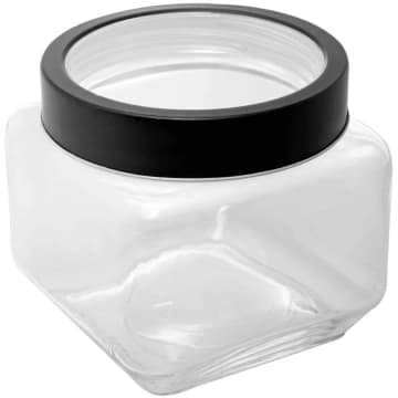 Pote de Vidro 800ML para Mantimento Tampa de Metal Preta e Acrílico Gastro Lyor Porta Alimentos — Lyor