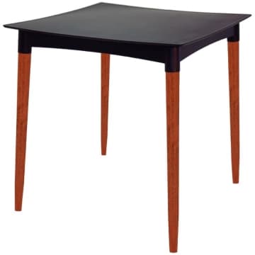 Mesa Tramontina Diana 70x70 cm em Polipropileno Preto com Pernas de Madeira Eucalipto — Tramontina