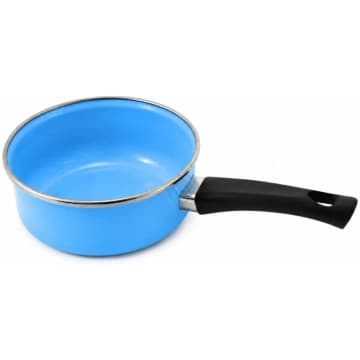 Panela Papeiro Esmaltado Azul Bebê 800ml Cabo em Baquelite P — Metallouça