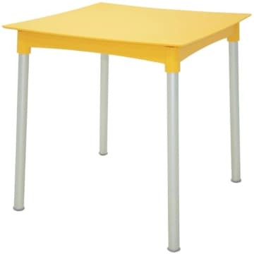 Mesa Tramontina Diana 70x70 cm em Polipropileno Amarelo com Pernas de Alumínio — Tramontina