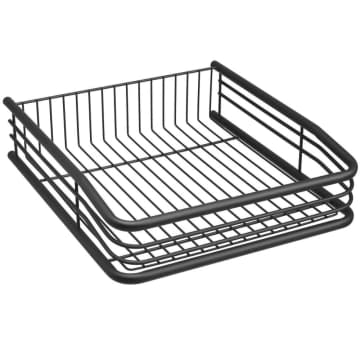 Gaveta Multiuso 47x13cm Preta Fruteira Aramada Masutti Deslizante 3 Distanciadores — Masutti