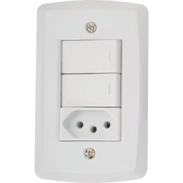 Conjunto 4x2 com 2 Interruptores Simples 10 A 250 V e 1 — Tramontina
