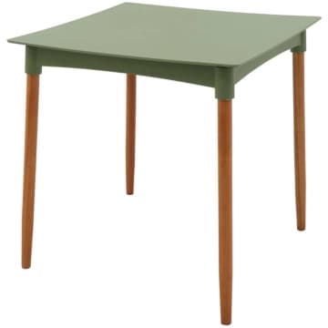 Mesa Diana Verde Oliva Tramontina 70cm em Polipropileno com Pernas de Madeira — Tramontina