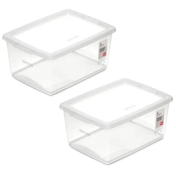 Kit 2 Caixas Organizadoras 7,5L Tampa Click Ordene Transpare — Ordene